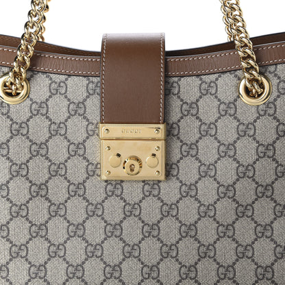 Gucci GG Supreme Monogram Medium Padlock Tote Beige Cuir 10 of 10