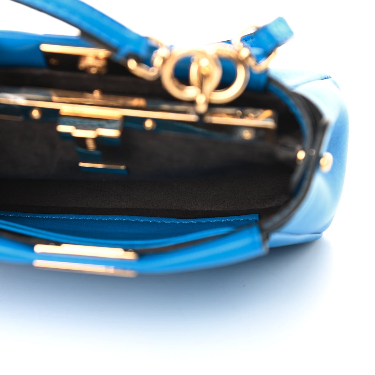 Shiny Nappa Micro Peekaboo Iconic Satchel Blue Royal