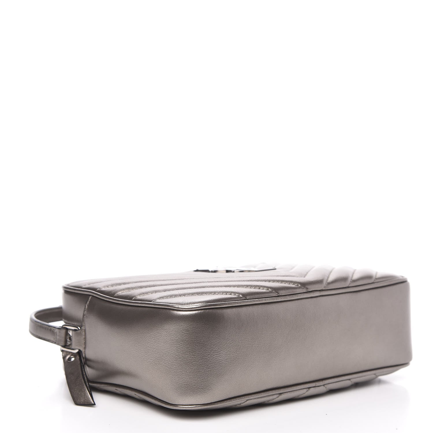 Saint Laurent Metallic Calfskin Matelasse Monogram Lou Camera Bag Silver 4 of 9