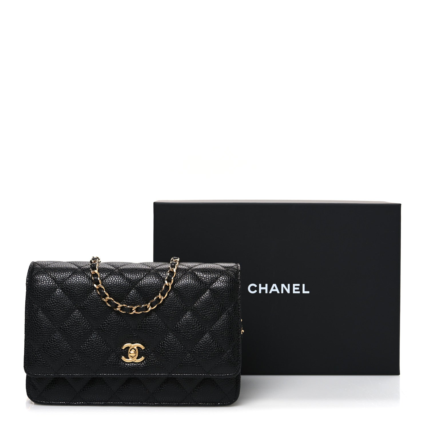 Chanel Caviar Quilted CC Turnlock Wallet On Chain WOC Black 12 of 12