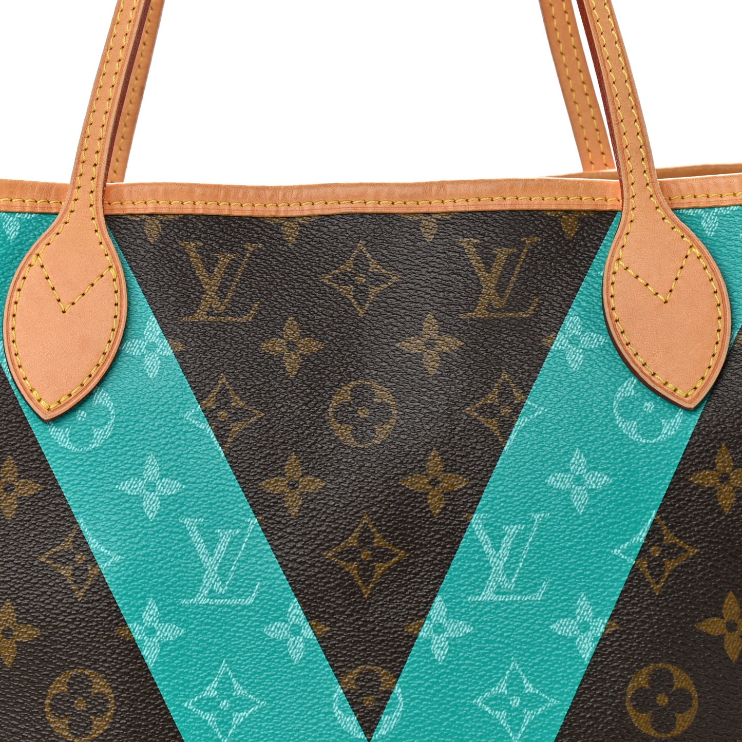 Monogram V Neverfull MM Turquoise