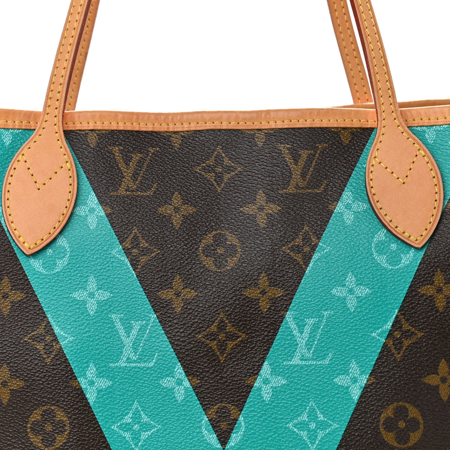 Louis Vuitton Monogram V Neverfull MM Turquoise 9 of 11