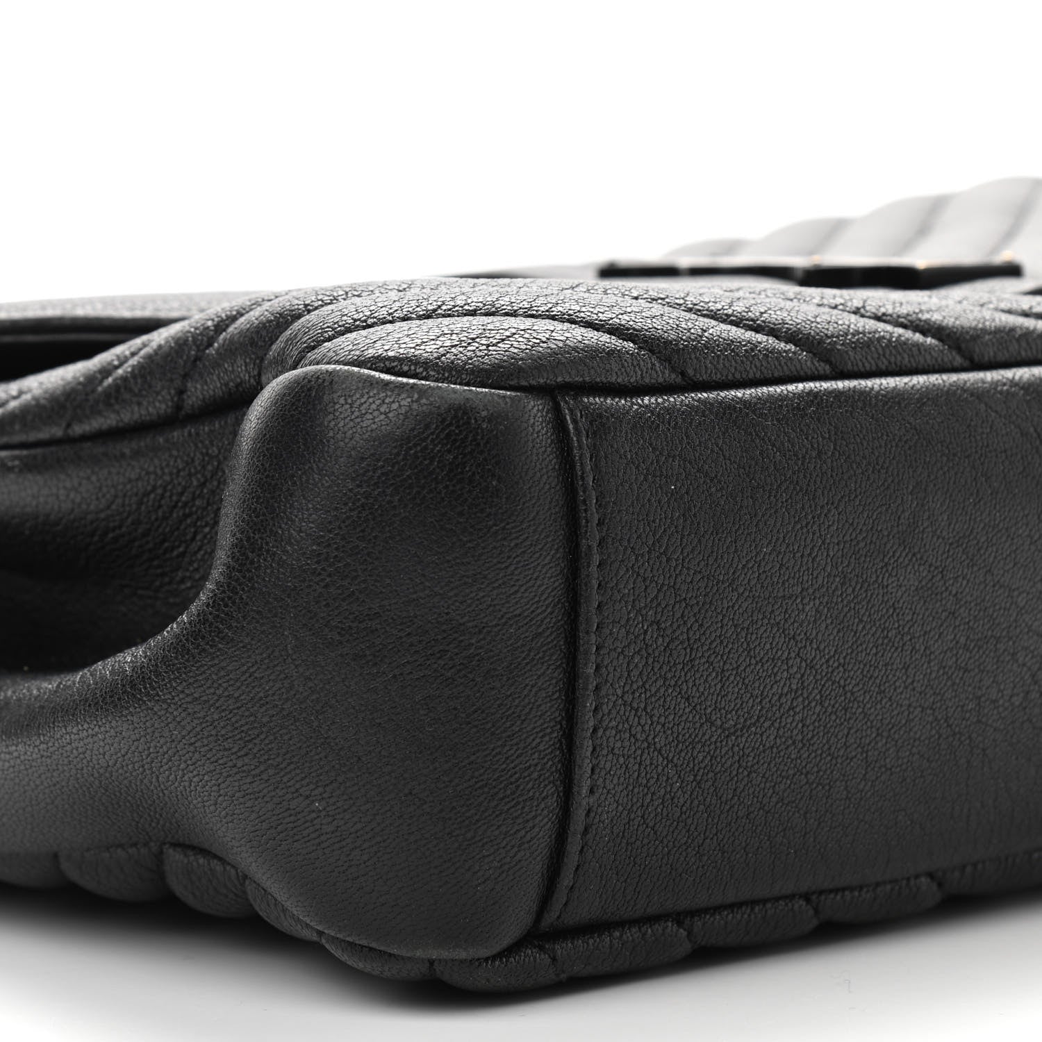 Saint Laurent Sheepskin Matelasse Chevron Monogram Monochrome Large College Satchel Black 8 of 12
