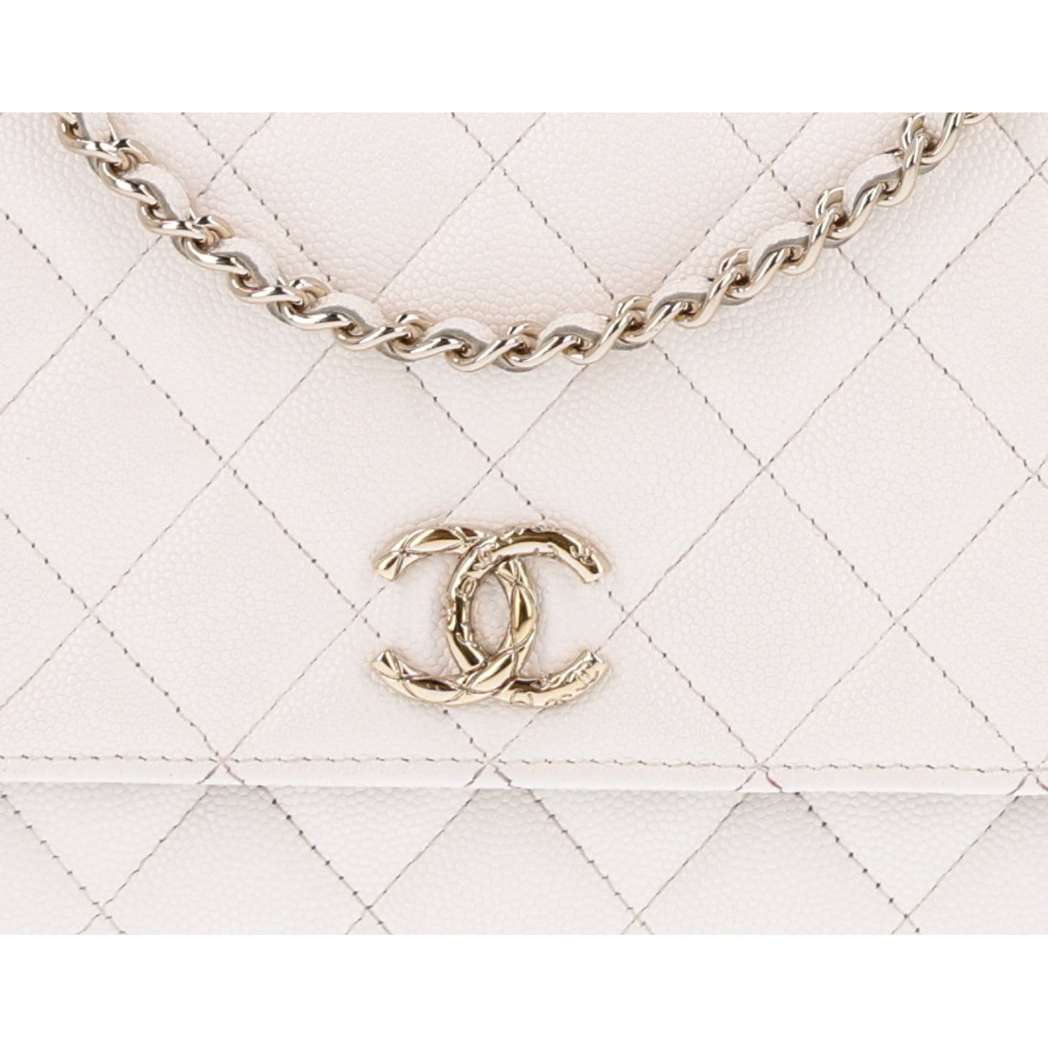 Chanel Caviar Quilted Wallet On Chain WOC White 8 of 10