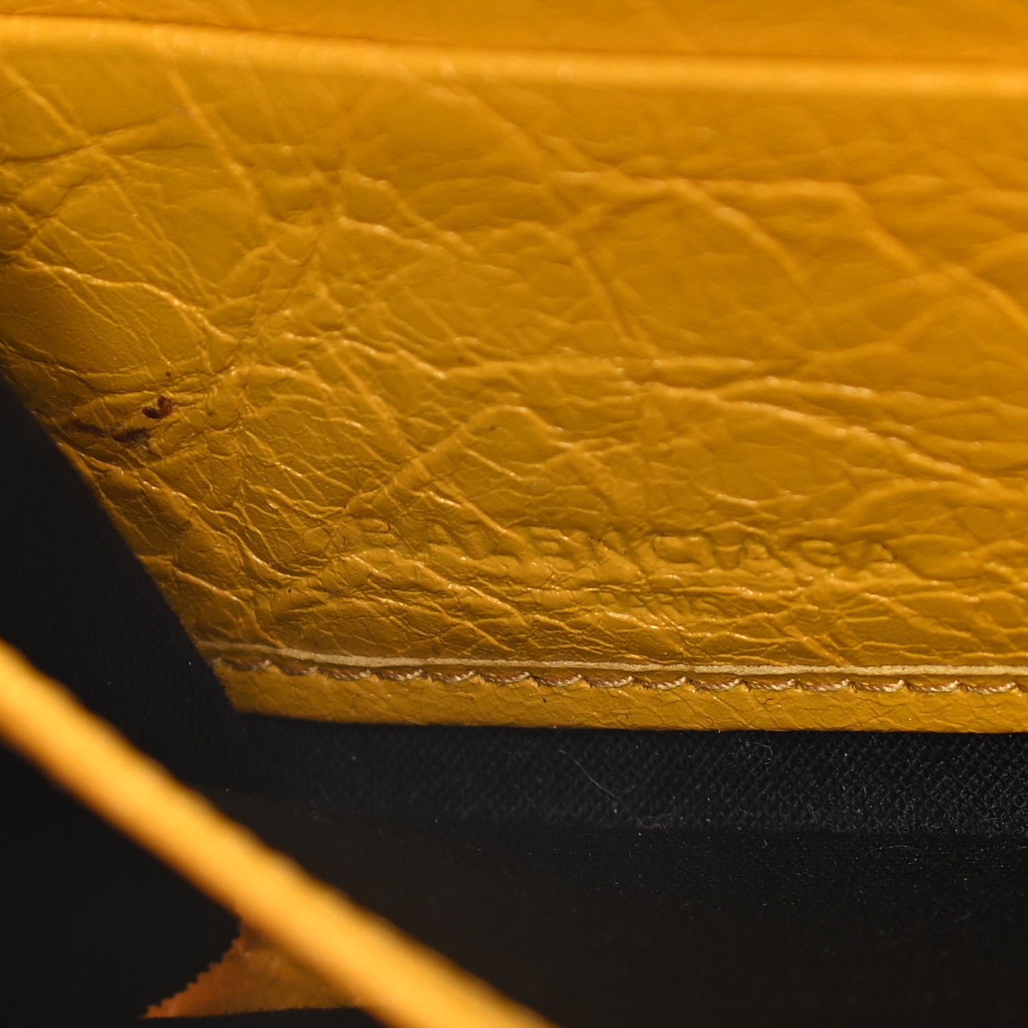 Balenciaga Agneau Classic Silver Hardware Continental Zip Around Jaune Epi 6 of 19