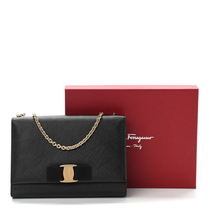 Salvatore Ferragamo Printed Calfskin Medium Ginny Shoulder Bag Black 10 of 10