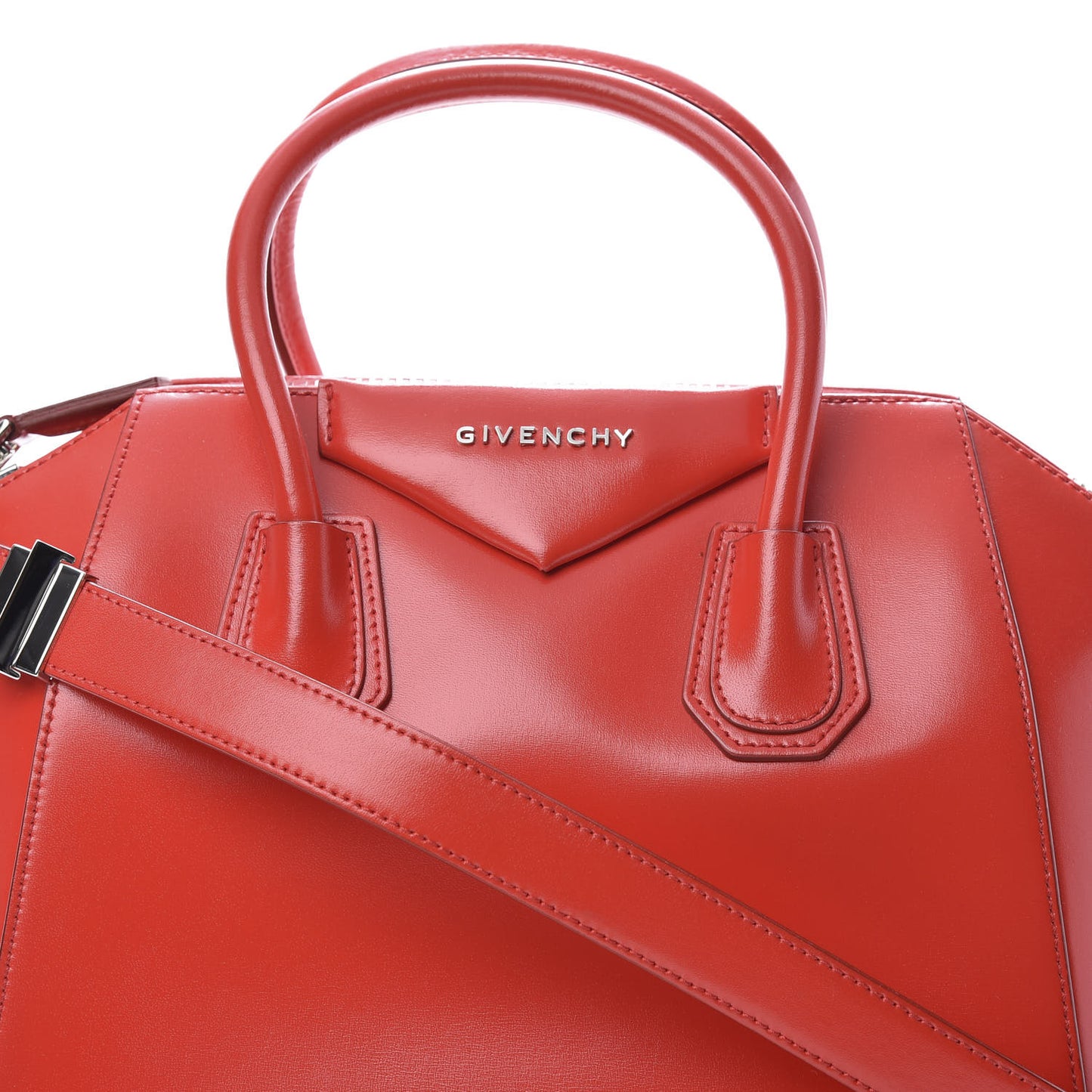 Shiny Lord Calfskin Small Antigona Medium Red