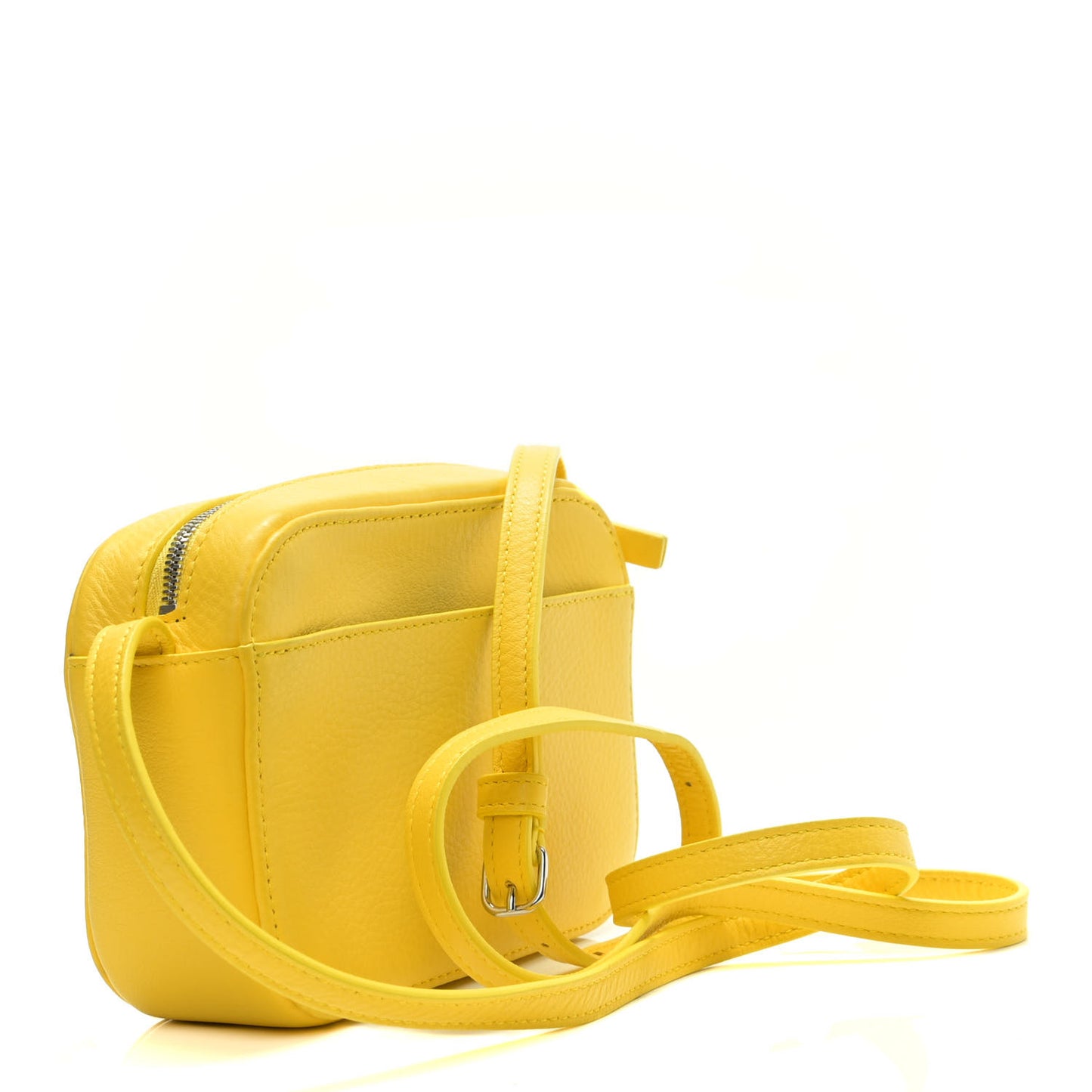 Smooth Calfskin Logo XS Everyday Camera Bag Jaune Soleil Black
