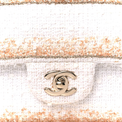 Chanel Metallic Tweed Medium Double Flap White Gold 9 of 11