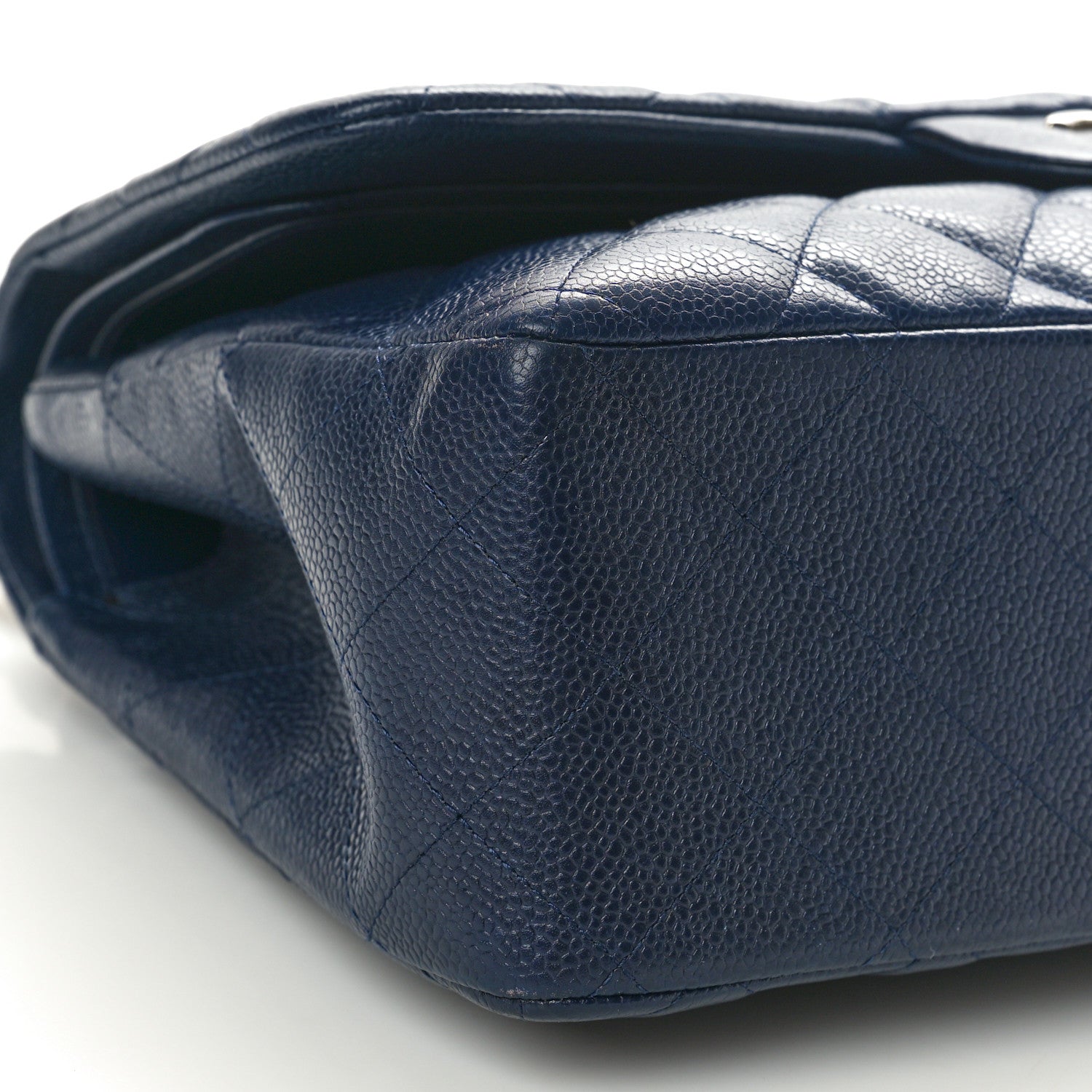 Chanel Caviar Quilted Jumbo Double Flap Navy Blue 9 of 11