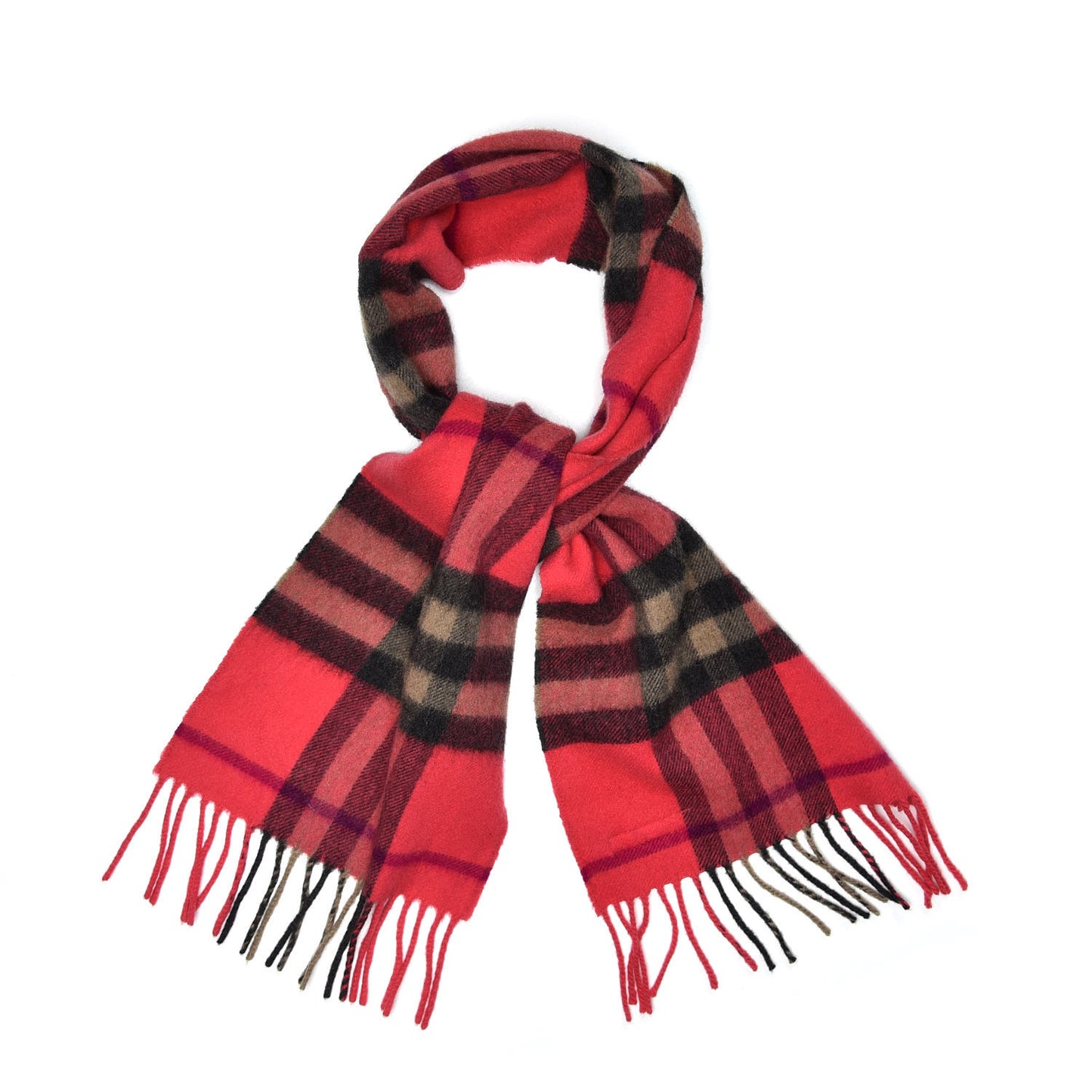 Children's Cashmere Check Scarf Pink