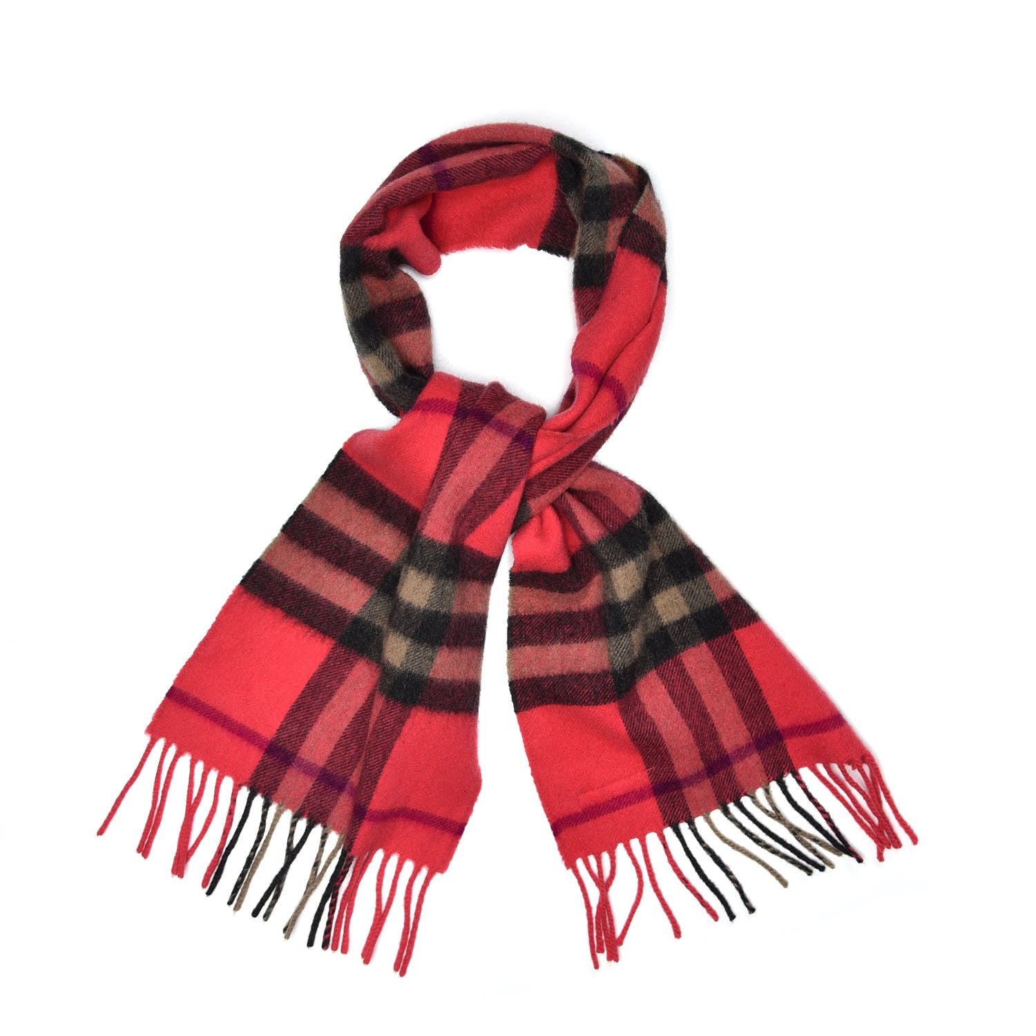 Burberry Children's Cashmere Check Scarf Pink 1 of 4