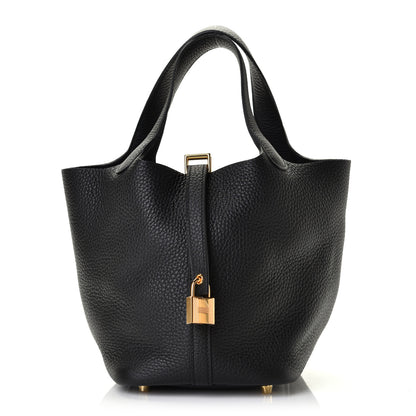 Hermes Taurillon Clemence Picotin Lock 18 PM Black 1 of 5