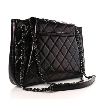 Chanel Glazed Calfskin Quilted Accordion Flap Black 3 of 9