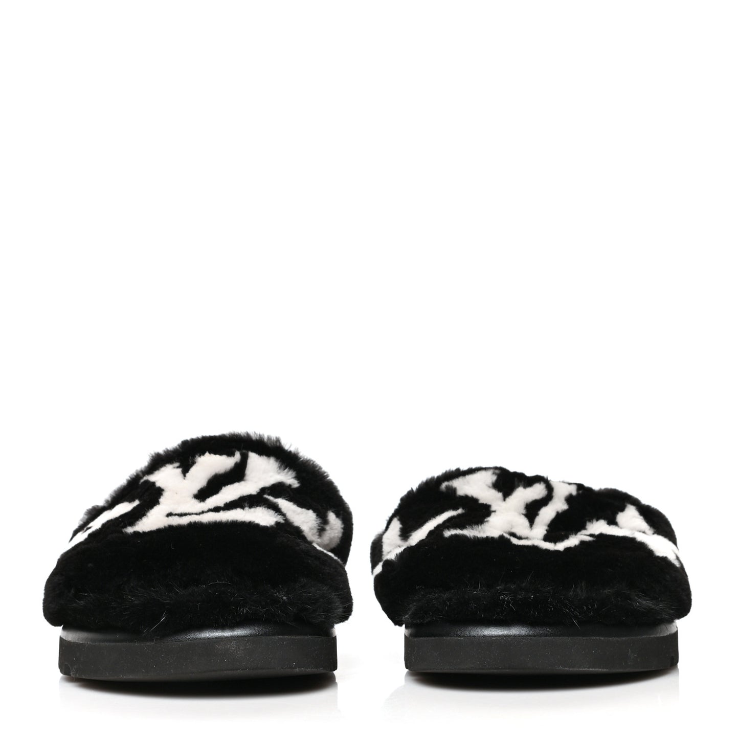 Shearling Monogram Giant Paseo Flat Comfort Mule 39 Black