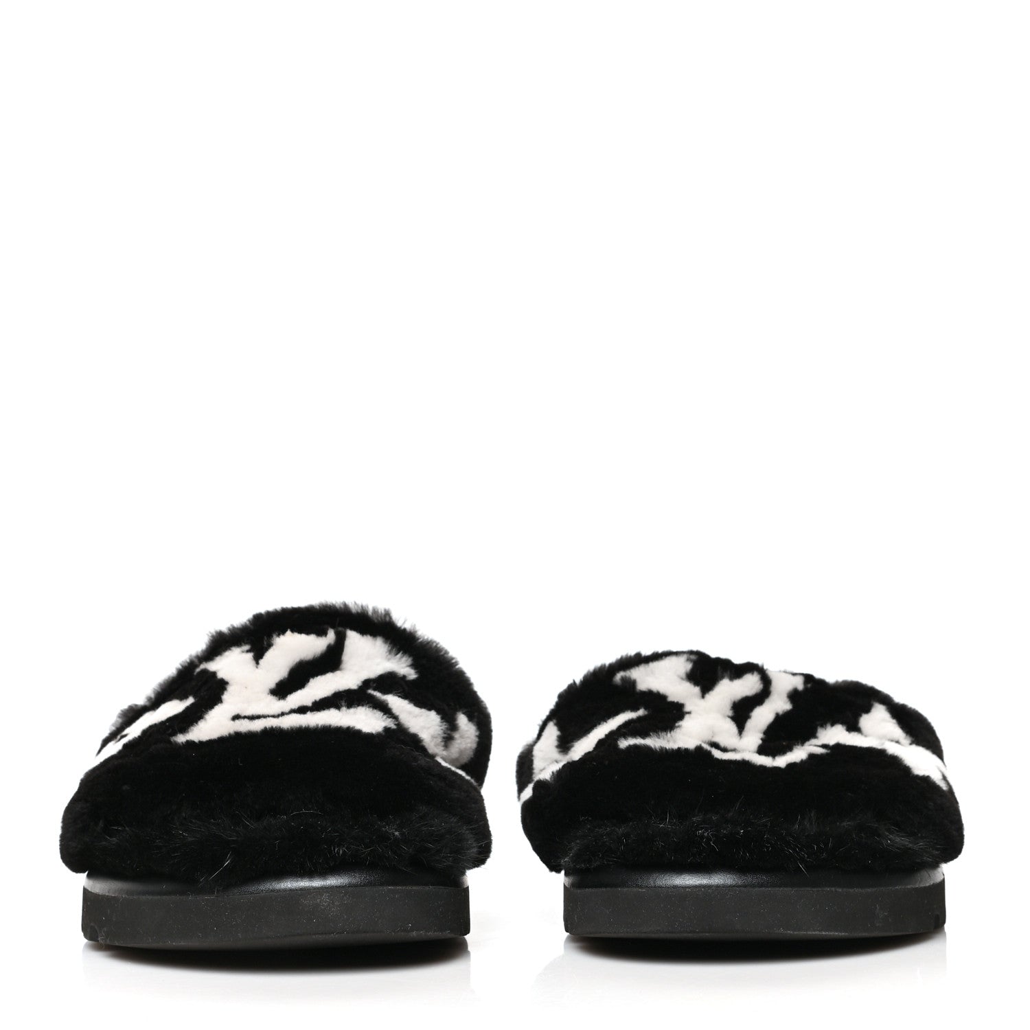 Louis Vuitton Shearling Monogram Giant Paseo Flat Comfort Mule 39 Black 2 of 9