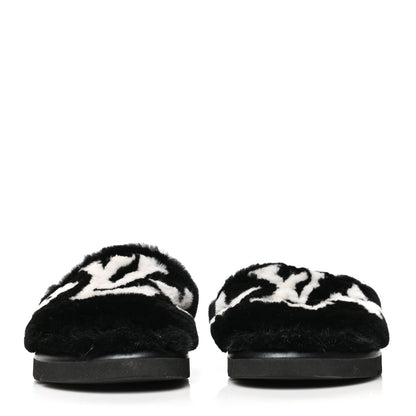 Louis Vuitton Shearling Monogram Giant Paseo Flat Comfort Mule 39 Black 2 of 9