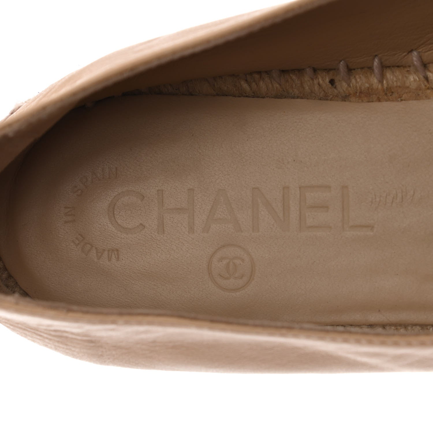 Chanel Lambskin CC Espadrilles 37 Beige Black 7 of 11