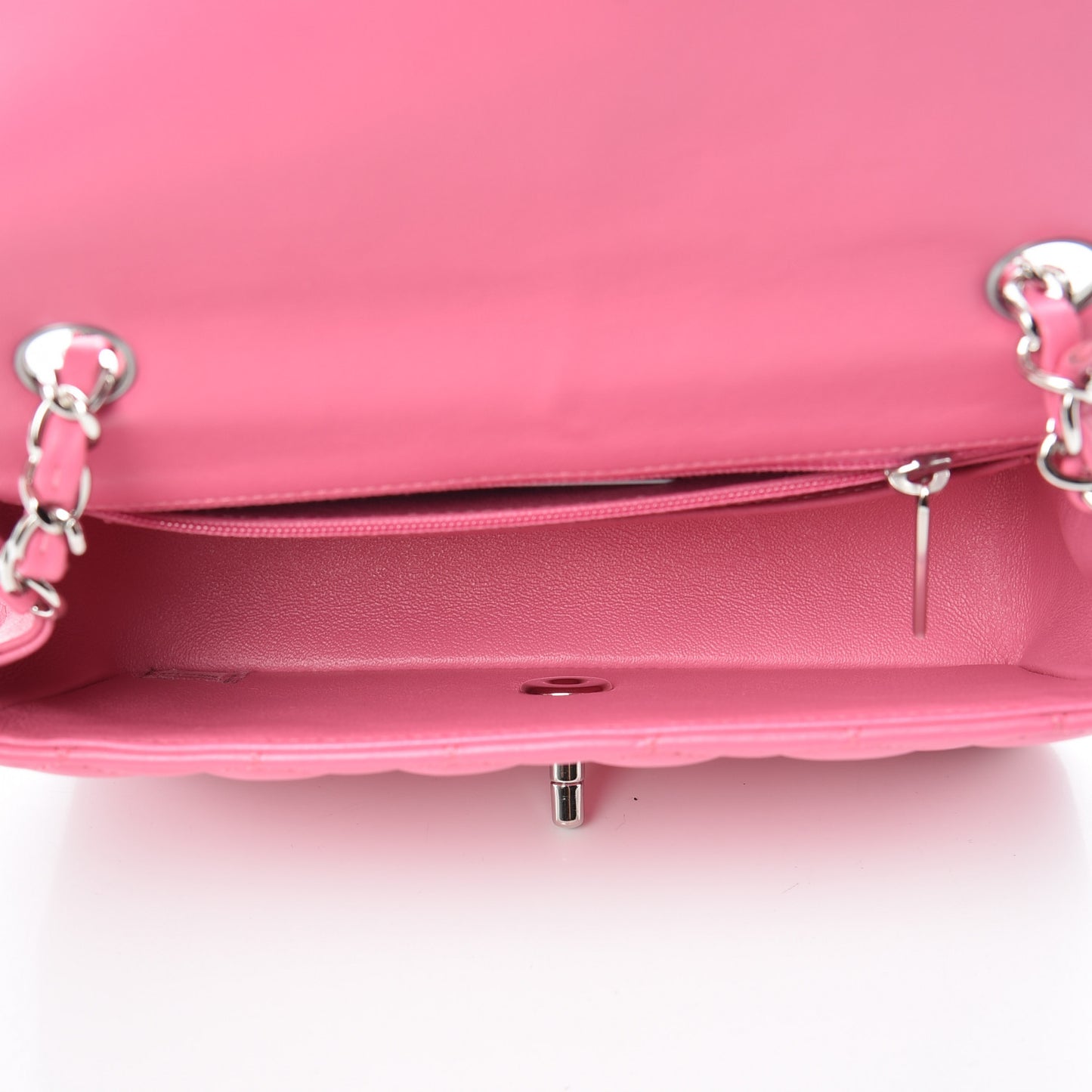 Lambskin Quilted Mini Rectangular Flap Pink