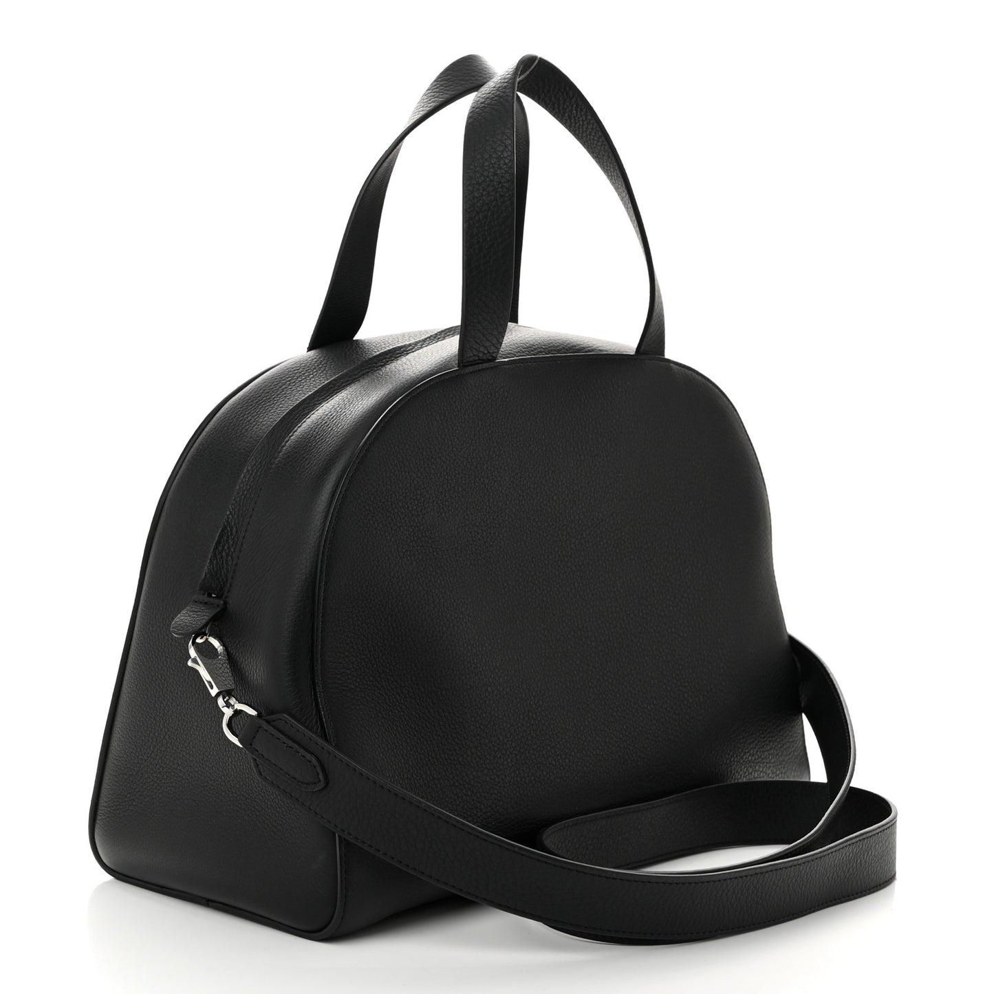 Grained Calfskin Bowling Bag Two Black