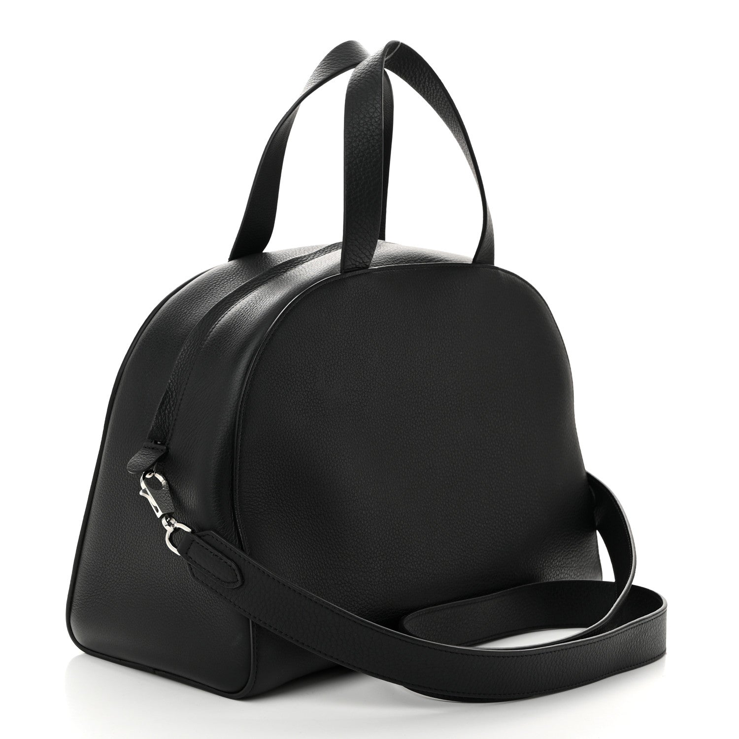 The Row Grained Calfskin Bowling Bag Two Black 3 of 9
