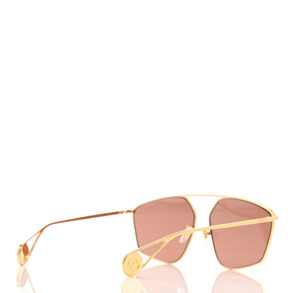 Gucci Square Frame GG0437SA Sunglasses Gold 4 of 8