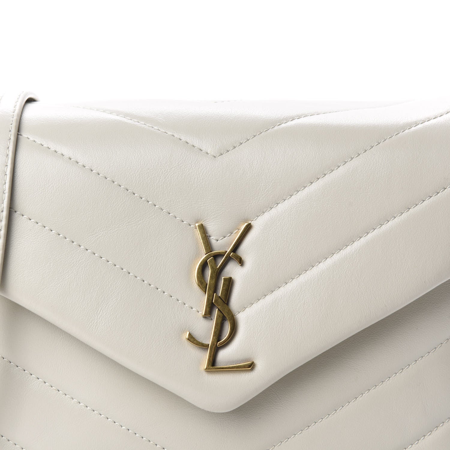 Saint Laurent Calfskin Y Quilted Monogram Toy Loulou Crossbody Bag Ivory 11 of 11