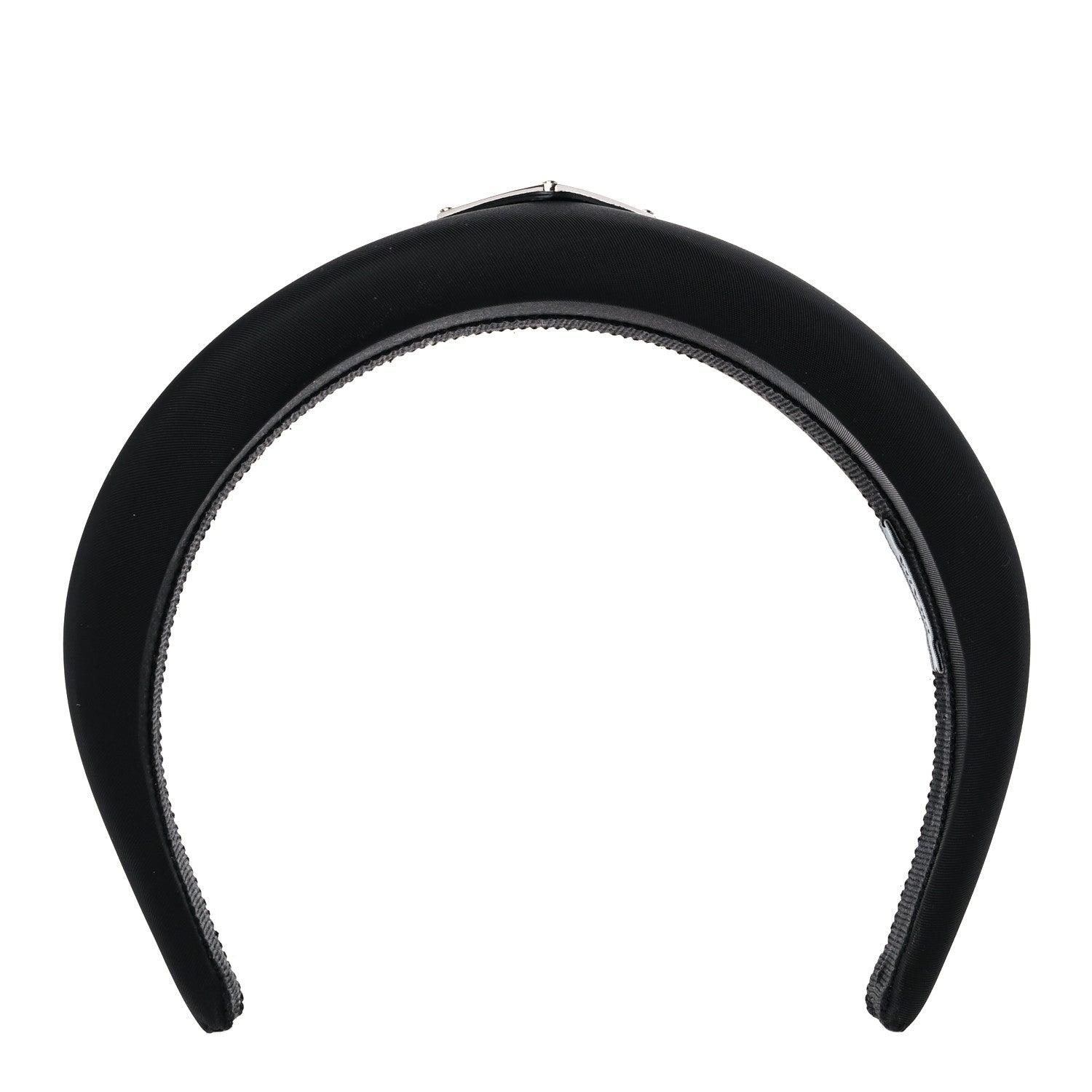 Prada Re-Nylon Metal Triangle Logo Headband Black 1 of 7