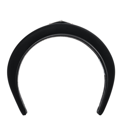 Prada Re-Nylon Metal Triangle Logo Headband Black 1 of 7