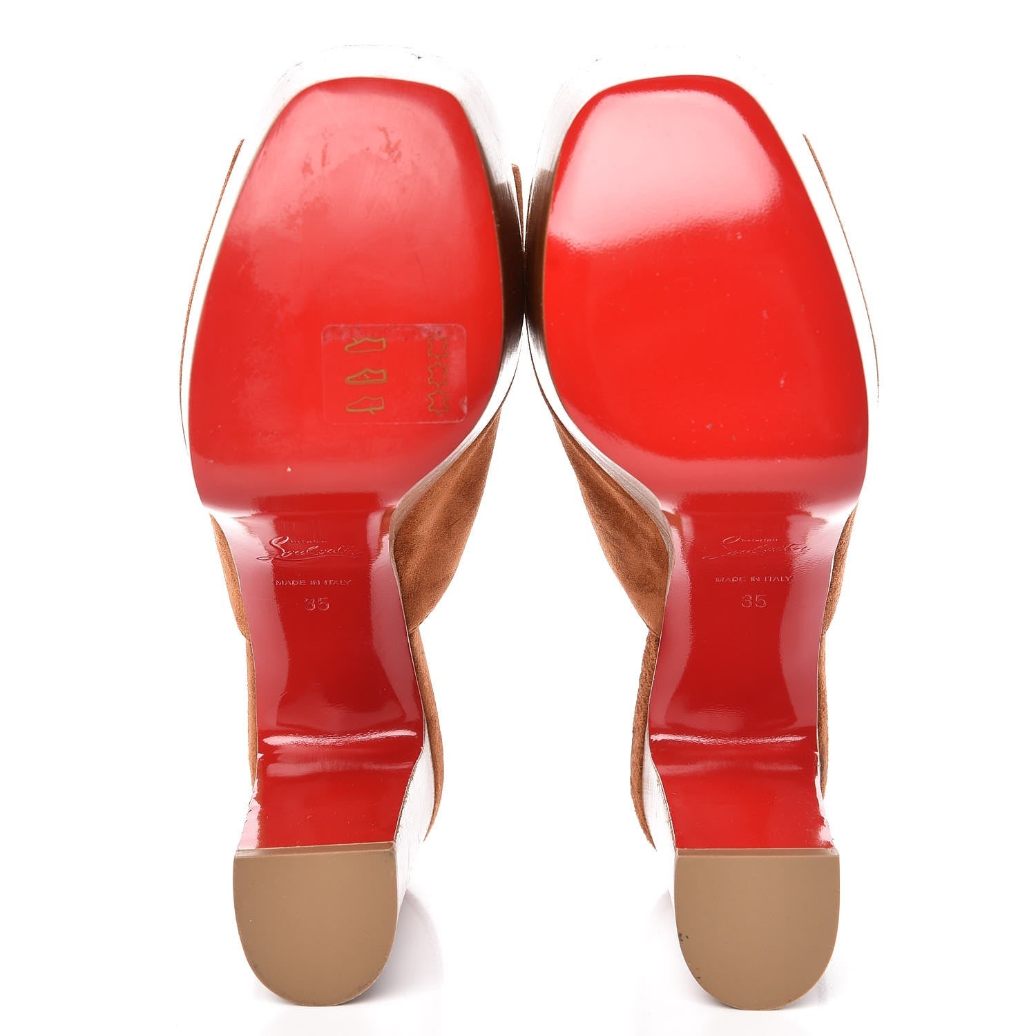 Christian Louboutin Suede 110 Platform Mules 35 Tan 6 of 8