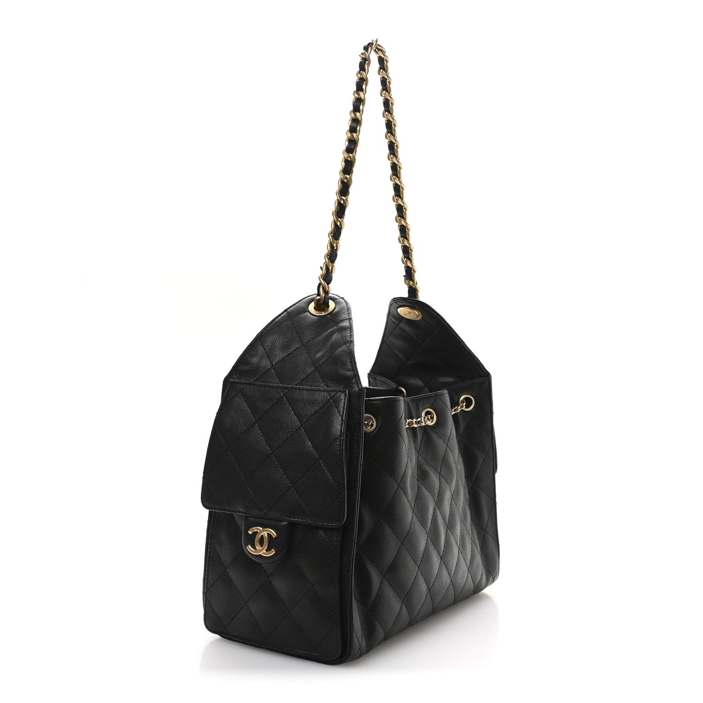 Caviar Quilted Small Chanel 25 Handbag Black