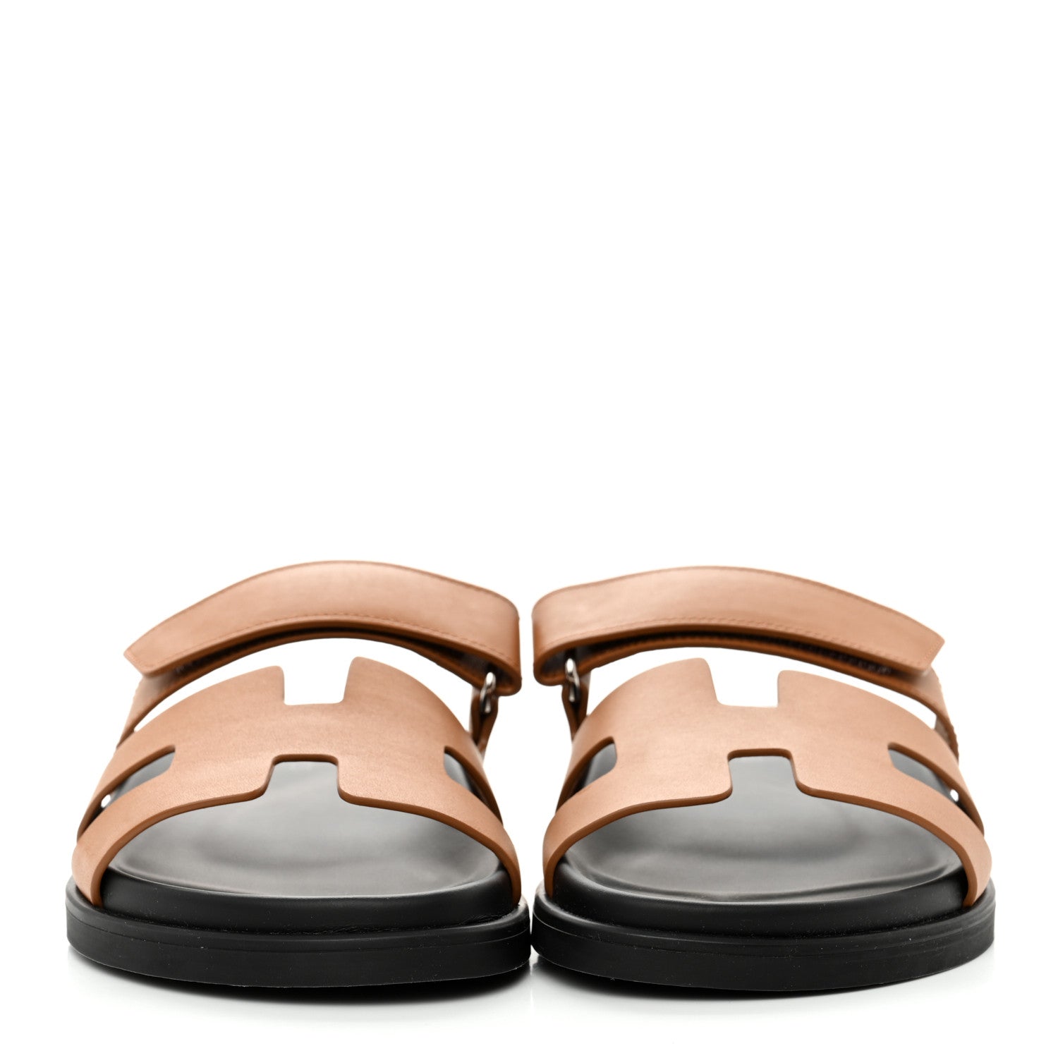 Hermes Calfskin Womens Chypre Sandals 36.5 Naturel 2 of 9