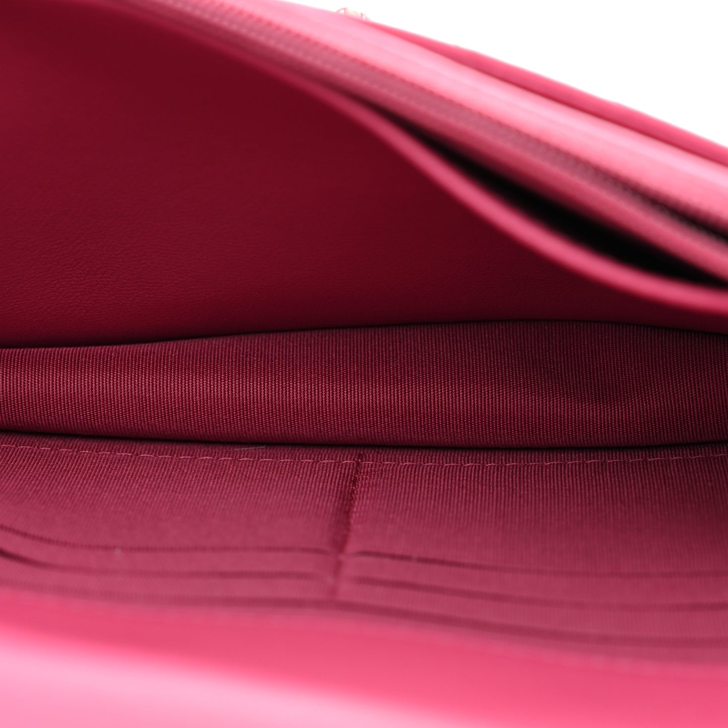 Lambskin Chevron Quilted Trendy CC Wallet On Chain WOC Pink