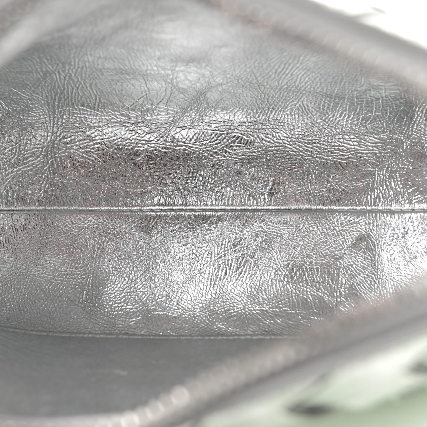 Metallic Nappa Intrecciato Concert Pouch Silver Fresh Mint