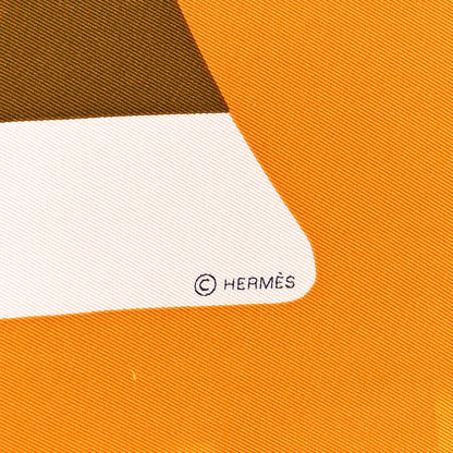 Hermes Silk Is This A Love Story? Scarf 70 Rose Nacre Ocre Beige 3 of 4