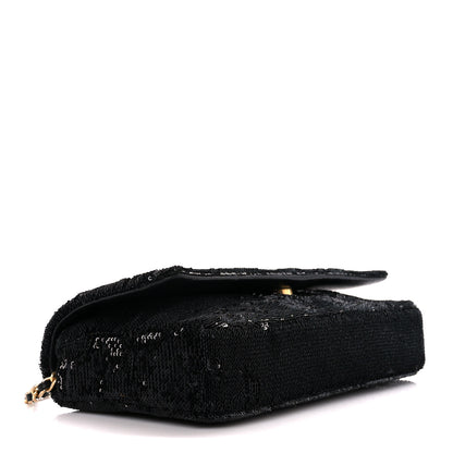 Chanel Sequin Paris Cosmopolite Dare To Disturb Flap Black Gold 4 of 11