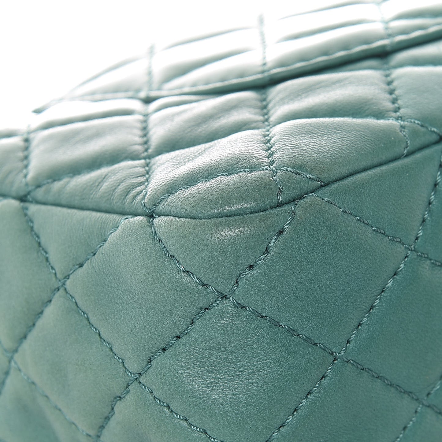 Lambskin Quilted Medium Double Flap Green