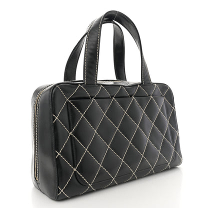 Chanel Calfskin Contrast Stitch Surpique Bowler Black 3 of 14