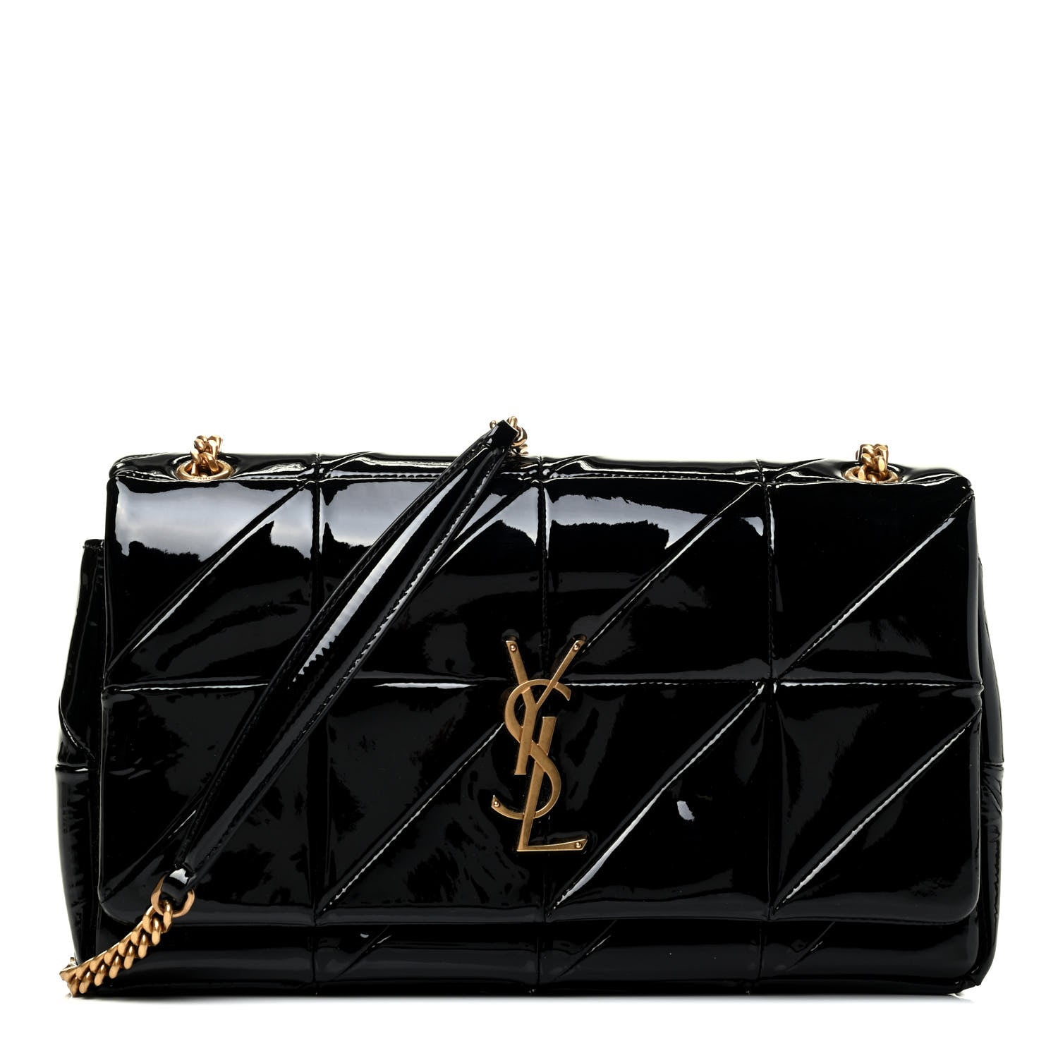 Saint Laurent Patent Patchwork Monogram Medium Jamie Black 1 of 11