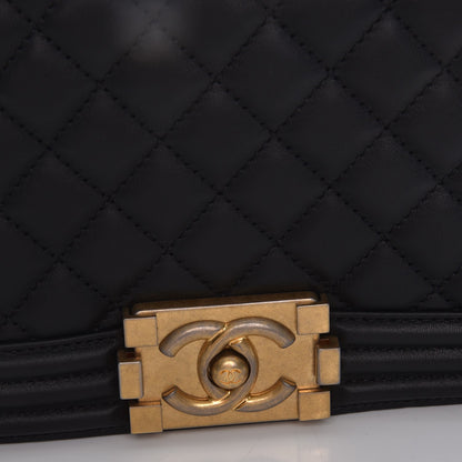 Chanel Lambskin Quilted Medium Boy Flap Black 8 of 8
