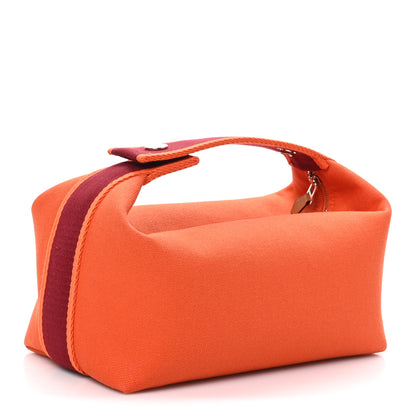 Hermes Canvas Small Bride-A-Brac Pouch Orange Burgundy 3 of 8