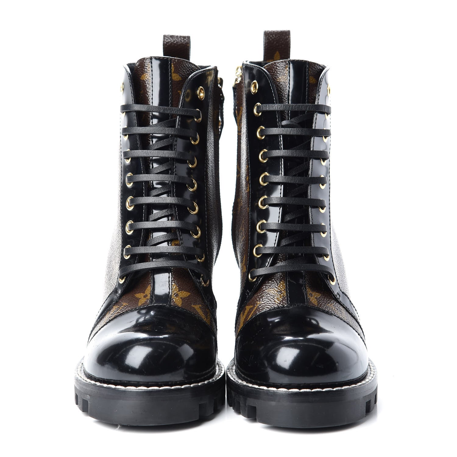 Louis Vuitton Patent Calfskin Monogram Star Trail Ankle Boots 41 Black 2 of 13