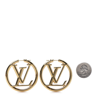 Louis Vuitton Metal Louise Hoop Earrings Gold 2 of 6