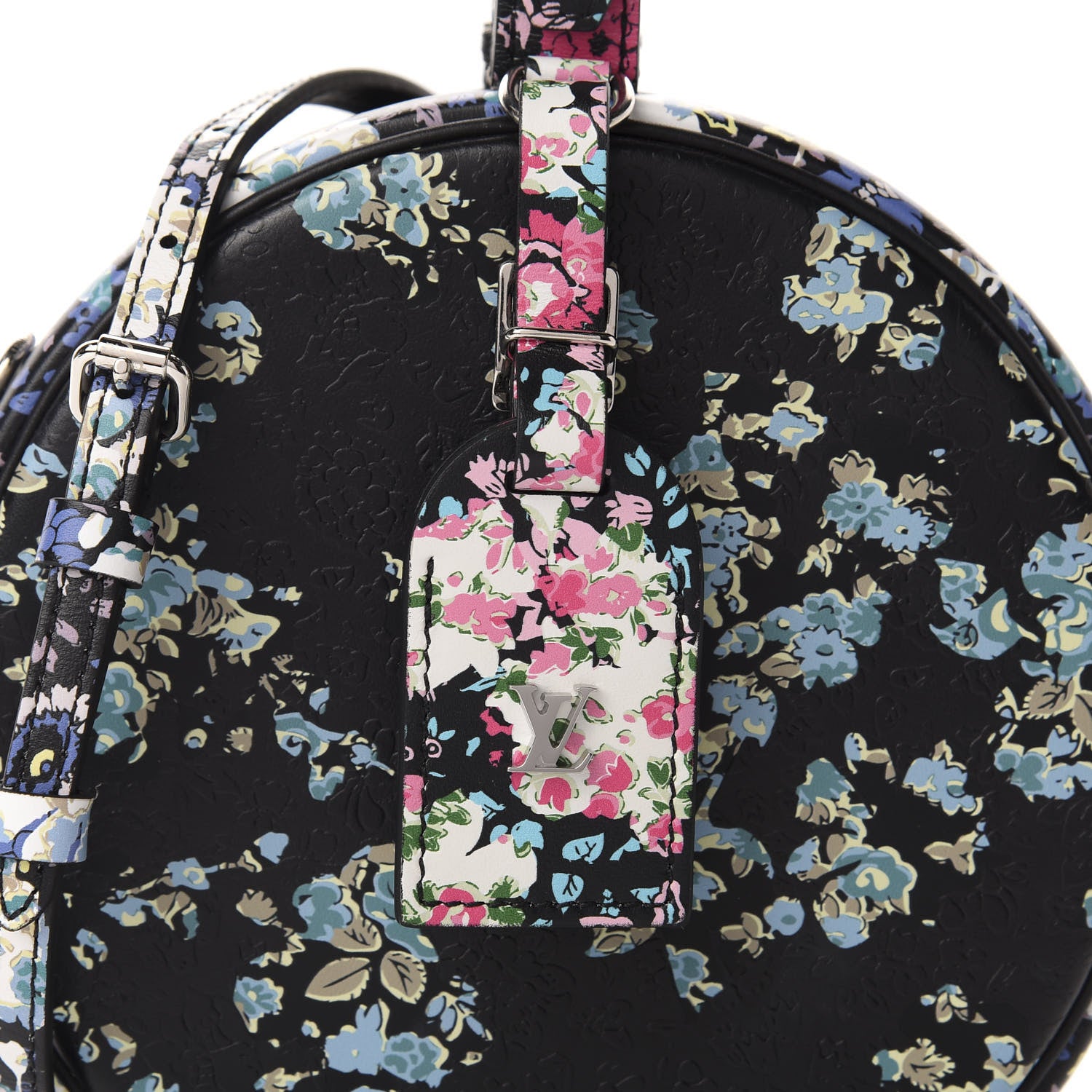Louis Vuitton Calfskin Floral Print Petite Boite Chapeau Black 11 of 11