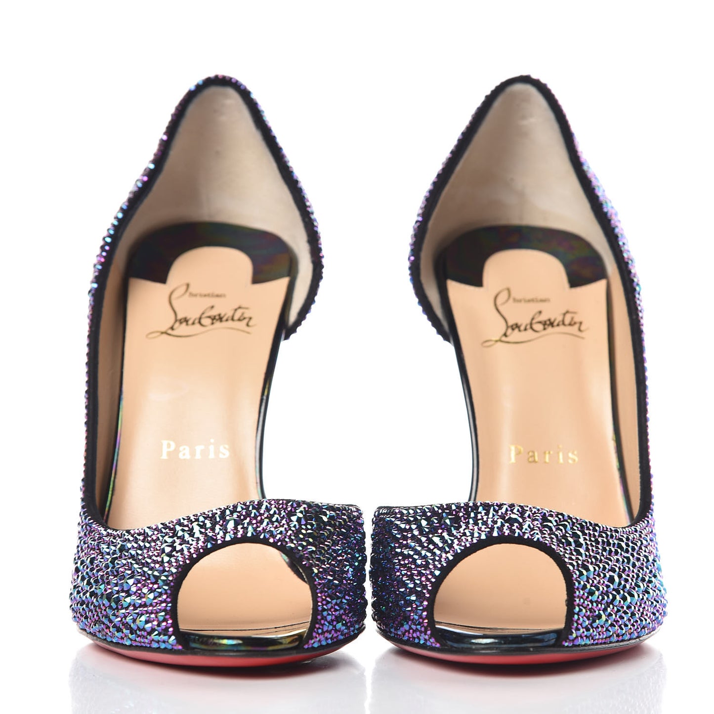 Strass Suede Calfskin Demi You 100 Pumps 38 Black Green