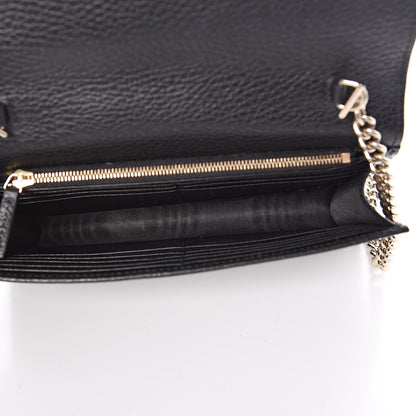 Gucci Dollar Calfskin Interlocking G Chain Wallet Black 5 of 11