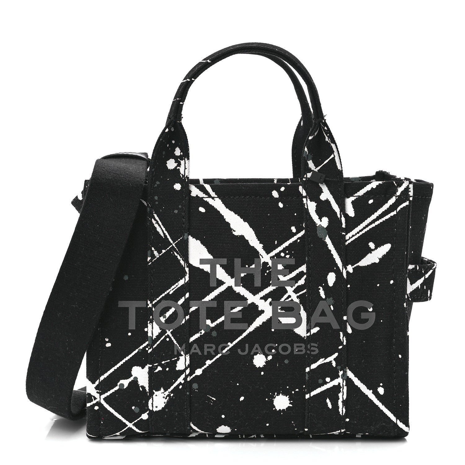 Marc Jacobs Canvas Splatter Mini The Tote Bag Black 1 of 11