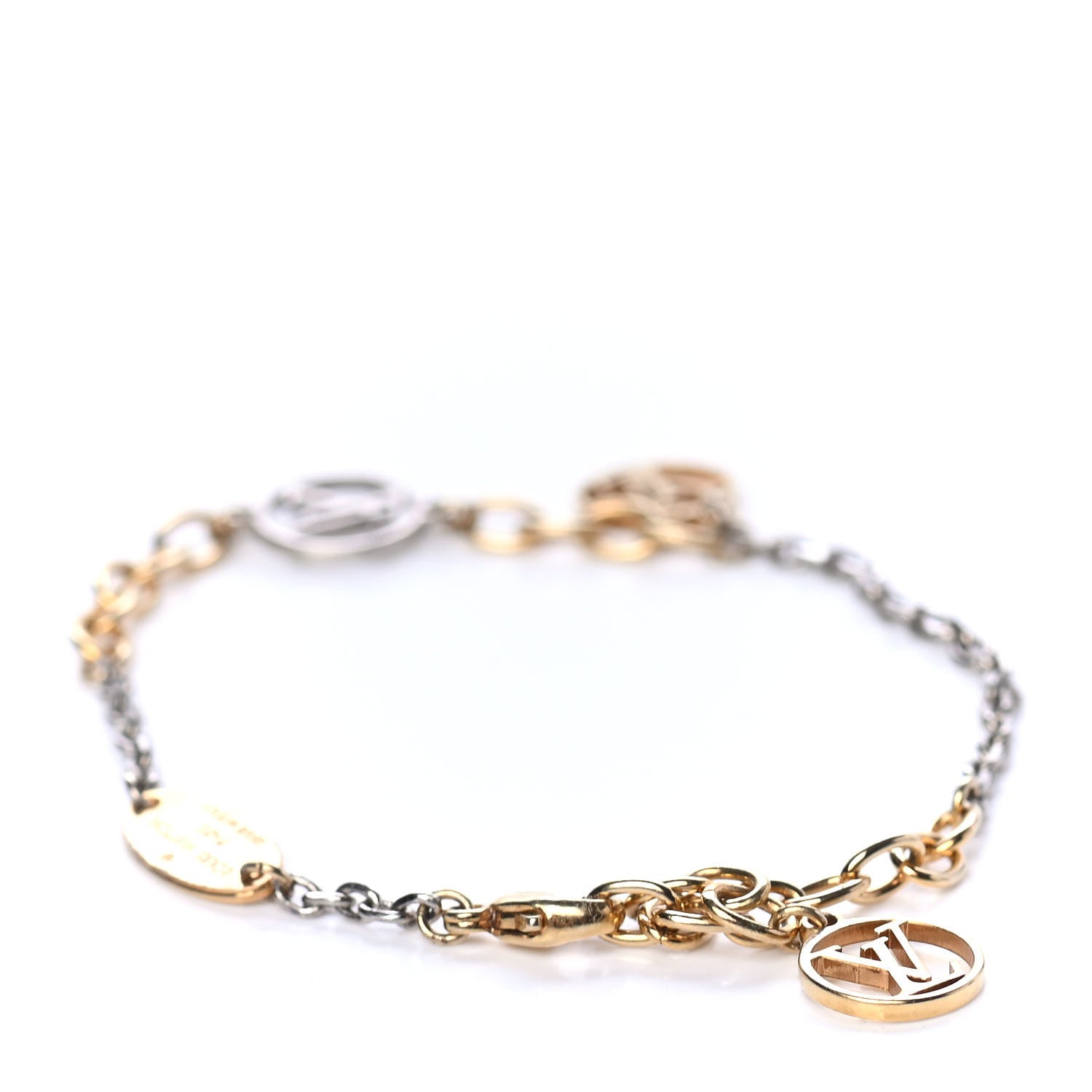 Louis Vuitton Logomania Bracelet Silver Gold 2 of 3