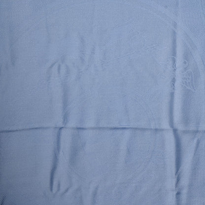 Hermes Cashmere Silk New Libris Stole Bleu Horizon 5 of 5