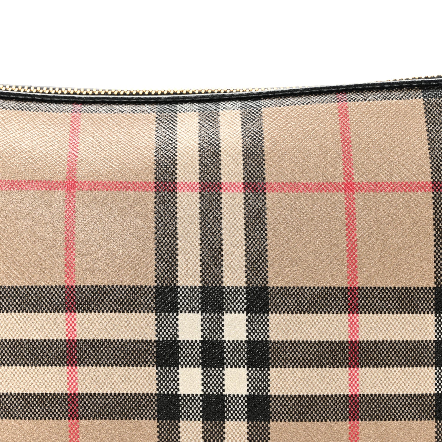 Burberry Vintage Check Calfskin Olympia Slim Pouch Archive Beige